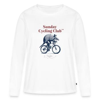 Dimanche Cycling Club Armadillo - T-shirt manches longues Premium bio Femme - blanc - Devant - Julia (174cm)