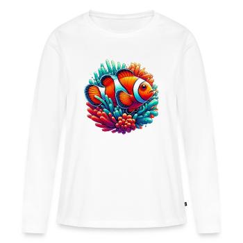 Clownfisch - Frauen Premium Bio Langarmshirt - Weiß - Vorne - Julia (174cm)