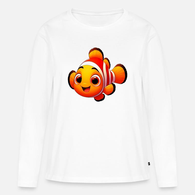 Clownfisch - Frauen Premium Bio Langarmshirt - Weiß