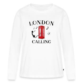 London is calling, England, red phone booth - Women's Premium Organic Long Sleeve Shirt - white - Front - Julia (174cm)