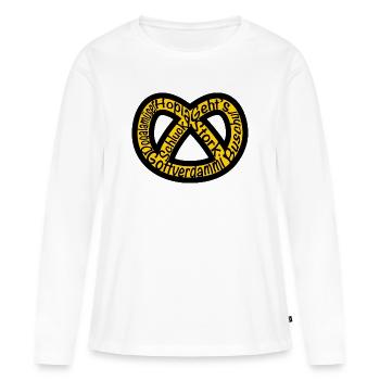 Bretzel Alsace Expression - T-shirt manches longues Premium bio Femme - blanc - Devant - Julia (174cm)