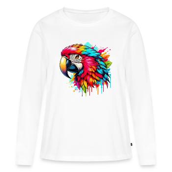 Perroquet - T-shirt manches longues Premium bio Femme - blanc - Devant - Julia (174cm)