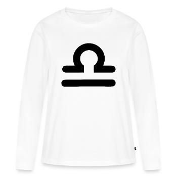 Balance Signe du zodiaque Balance - T-shirt manches longues Premium bio Femme - blanc - Devant - Julia (174cm)
