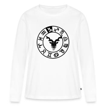 Signe du zodiaque Capricorne dans le cercle des douze signes - T-shirt manches longues Premium bio Femme - blanc - Devant - Julia (174cm)