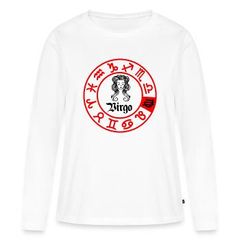 Douze signes du zodiaque signe Vierge Vierge - T-shirt manches longues Premium bio Femme - blanc - Devant - Julia (174cm)