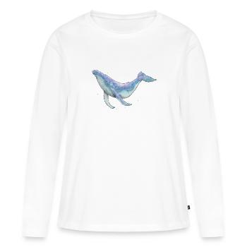 Baleine à bosse - T-shirt manches longues Premium bio Femme - blanc - Devant - Julia (174cm)