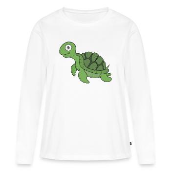 Eine freundliche Schildkröte - Frauen Premium Bio Langarmshirt - Weiß - Vorne - Julia (174cm)
