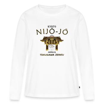 Château de Nijo-jo, Kyoto, époque du shogun d’Edo, Japon - T-shirt manches longues Premium bio Femme - blanc - Devant - Julia (174cm)