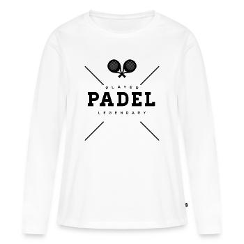 Padel Sport - T-shirt manches longues Premium bio Femme - blanc - Devant - Julia (174cm)
