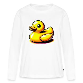 Caneton Canard Canard - T-shirt manches longues Premium bio Femme - blanc - Devant - Julia (174cm)