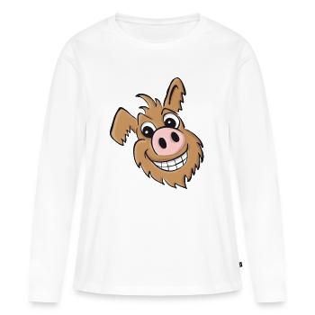 Pig dog - friendly - Women's Premium Organic Long Sleeve Shirt - white - Front - Julia (174cm)