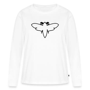 Motte 2 - Frauen Premium Bio Langarmshirt - Weiß - Vorne - Julia (174cm)