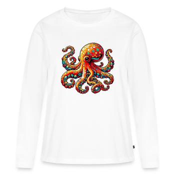 Krake - Frauen Premium Bio Langarmshirt - Weiß - Vorne - Julia (174cm)