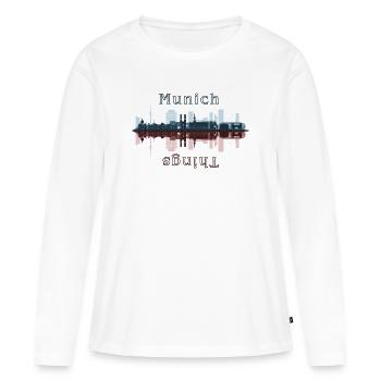 München Dinge - Frauen Premium Bio Langarmshirt - Weiß - Vorne - Julia (174cm)