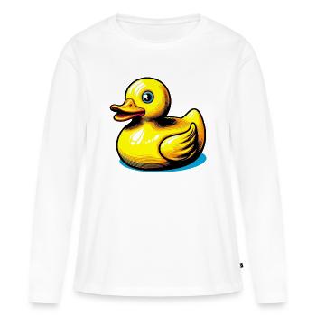 Caneton Canard Canard - T-shirt manches longues Premium bio Femme - blanc - Devant - Julia (174cm)