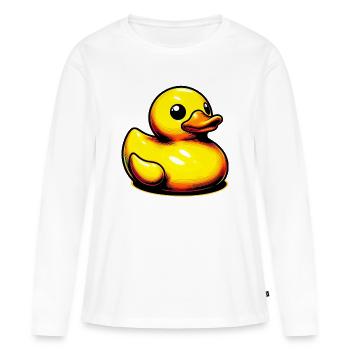 Caneton Canard Canard - T-shirt manches longues Premium bio Femme - blanc - Devant - Julia (174cm)