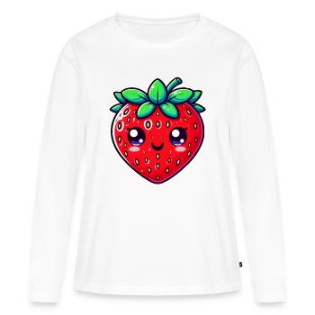 Fraise Fraises - T-shirt manches longues Premium bio Femme - blanc - Devant - Julia (174cm)