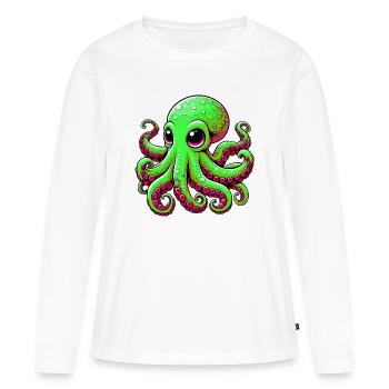 Krake - Frauen Premium Bio Langarmshirt - Weiß - Vorne - Julia (174cm)