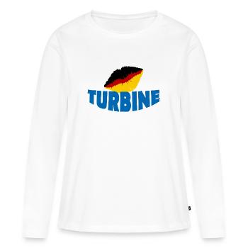 TURBINE - Frauen Premium Bio Langarmshirt - Weiß - Vorne - Julia (174cm)
