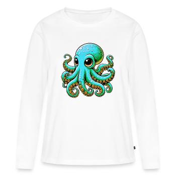 Pieuvre - T-shirt manches longues Premium bio Femme - blanc - Devant - Julia (174cm)