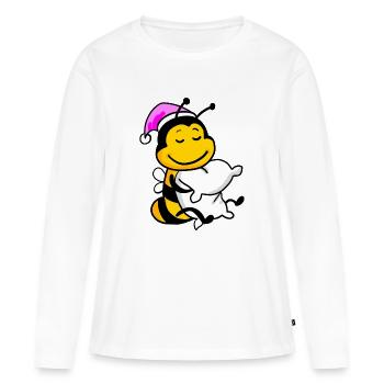 Bee Tired Sleep Off Sleeping Girl - Women's Premium Organic Long Sleeve Shirt - white - Front - Julia (174cm)