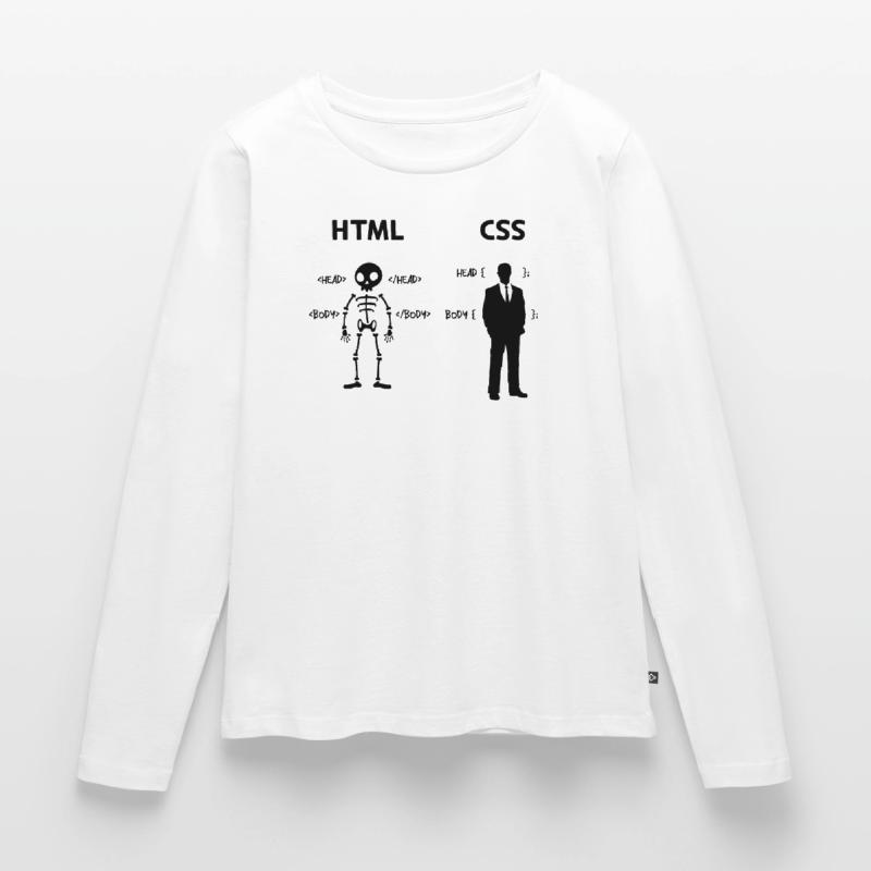 Developer Programmierer Coden Css Skripting Code Frauen Premium Bio Langarmshirt