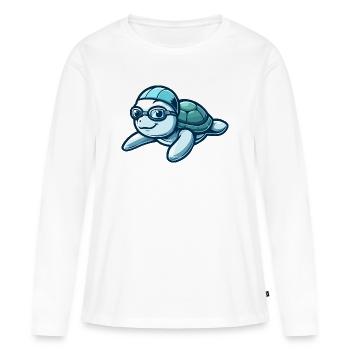 Savant caouanne : l’érudit océanien - T-shirt manches longues Premium bio Femme - blanc - Devant - Julia (174cm)