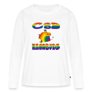 CSD Hamburg Christopher Street Day - Frauen Premium Bio Langarmshirt - Weiß - Vorne - Julia (174cm)