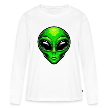 Alien extraterrestre martien - T-shirt manches longues Premium bio Femme - blanc - Devant - Julia (174cm)