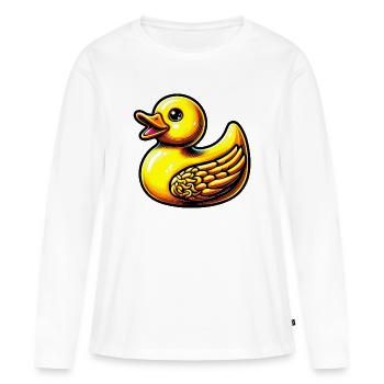 Caneton Canard Canard - T-shirt manches longues Premium bio Femme - blanc - Devant - Julia (174cm)