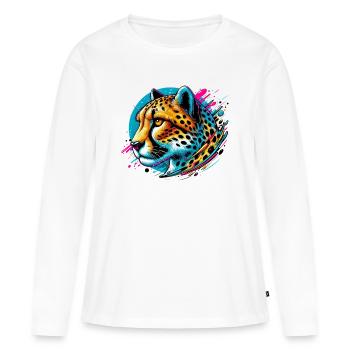 Guépard - T-shirt manches longues Premium bio Femme - blanc - Devant - Julia (174cm)