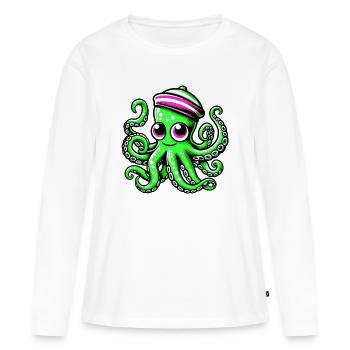 Krake - Frauen Premium Bio Langarmshirt - Weiß - Vorne - Julia (174cm)