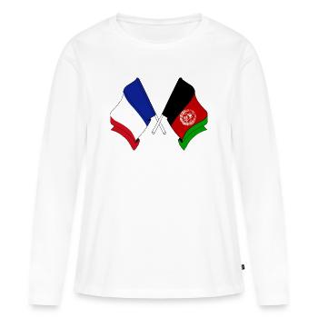 Drapeau de la France et de l’Afghanistan - T-shirt manches longues Premium bio Femme - blanc - Devant - Julia (174cm)