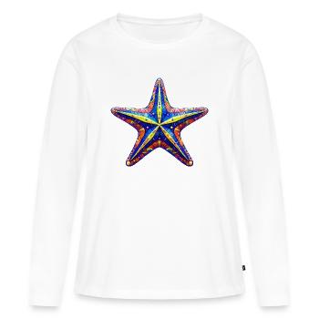 Seestern - Frauen Premium Bio Langarmshirt - Weiß - Vorne - Julia (174cm)