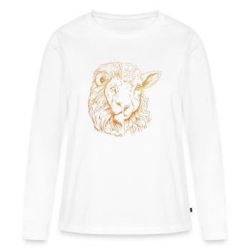 Löwe und Lamm - Frauen Premium Bio Langarmshirt - Weiß - Vorne - Julia (174cm)