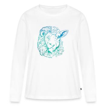 Löwe und Lamm - Frauen Premium Bio Langarmshirt - Weiß - Vorne - Julia (174cm)