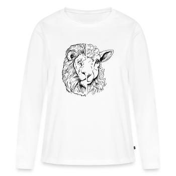Löwe und Lamm - Frauen Premium Bio Langarmshirt - Weiß - Vorne - Julia (174cm)