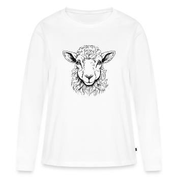 Lamm Portrait - Frauen Premium Bio Langarmshirt - Weiß - Vorne - Julia (174cm)