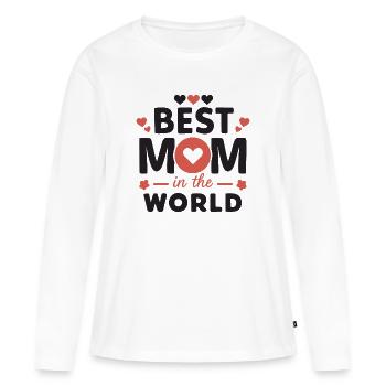 Beste Mama der Welt - Frauen Premium Bio Langarmshirt - Weiß - Vorne - Julia (174cm)
