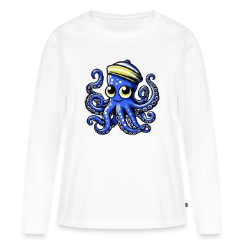Krake - Frauen Premium Bio Langarmshirt - Weiß - Vorne - Julia (174cm)