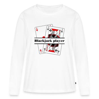 Joueur de blackjack - T-shirt manches longues Premium bio Femme - blanc - Devant - Julia (174cm)