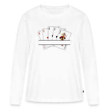 Bannière de texte cinq d’un genre - T-shirt manches longues Premium bio Femme - blanc - Devant - Julia (174cm)