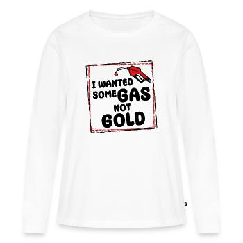 Déclaration de la pompe à essence de la station-service de ravitaillement - T-shirt manches longues Premium bio Femme - blanc - Devant - Julia (174cm)