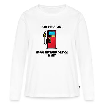 Pompe à carburant Énergie Stockage d’énergie Déclaration Ravitaillement - T-shirt manches longues Premium bio Femme - blanc - Devant - Julia (174cm)