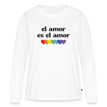 Mois de la fierté LGBT - El Amor es el Amor - T-shirt manches longues Premium bio Femme - blanc - Devant - Julia (174cm)
