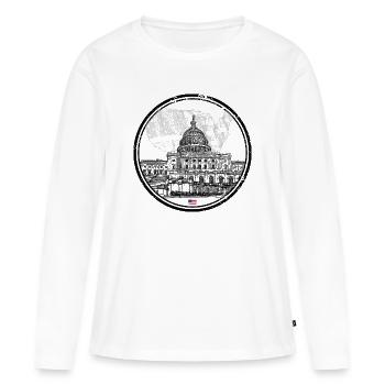 Carte patriotique du Capitole des États-Unis - T-shirt manches longues Premium bio Femme - blanc - Devant - Julia (174cm)