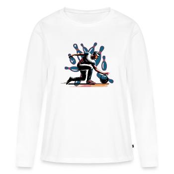 Quilleur dynamique et coloré en action - T-shirt manches longues Premium bio Femme - blanc - Devant - Julia (174cm)