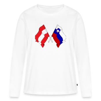 Drapeau de l’Autriche et drapeau de la Slovénie - T-shirt manches longues Premium bio Femme - blanc - Devant - Julia (174cm)