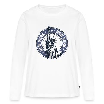 Freiheitsstatue Rondell NYC - Frauen Premium Bio Langarmshirt - Weiß - Vorne - Julia (174cm)
