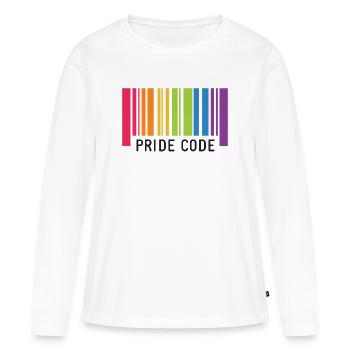 Mois de la fierté LGBT - Code de la fierté - T-shirt manches longues Premium bio Femme - blanc - Devant - Julia (174cm)